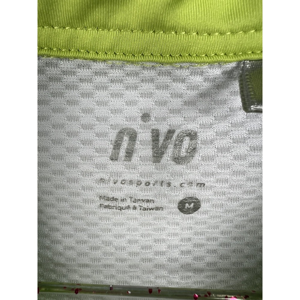 NVO Golf Shirt Women's Size M Green Raglan Short Sleeves 1/4 Zipper Logo - Picture 6 of 11